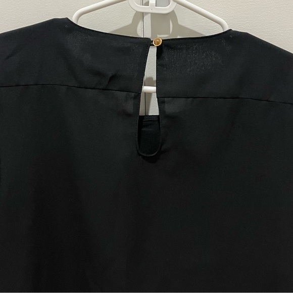 Castro sheer black top with front pleats - Picture 3 of 7